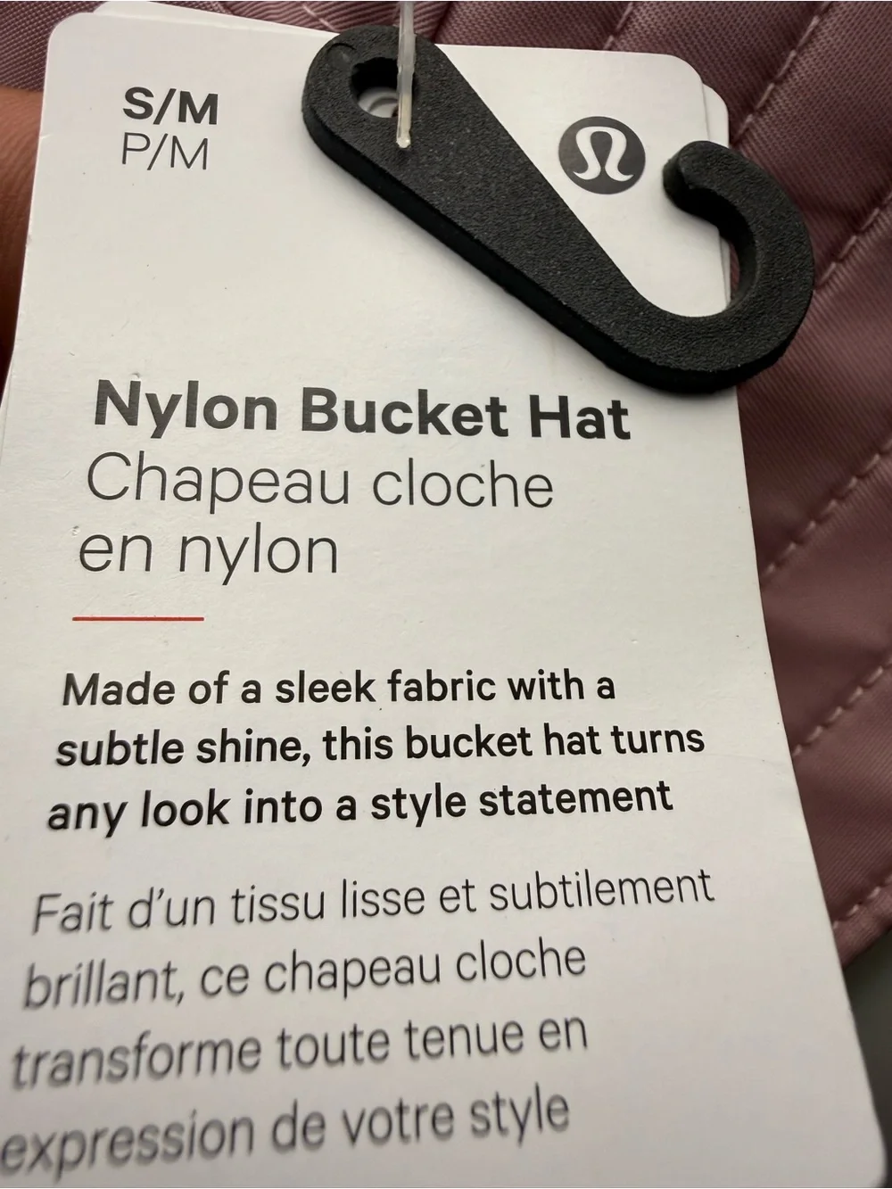 Lululemon Nylon Bucket Hat Women Pink Bucket Hat with Chin Cord Make Up Blemish